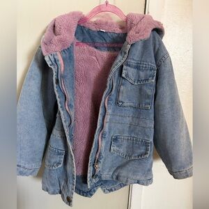 Kids Denim Jacket with Pink Lining